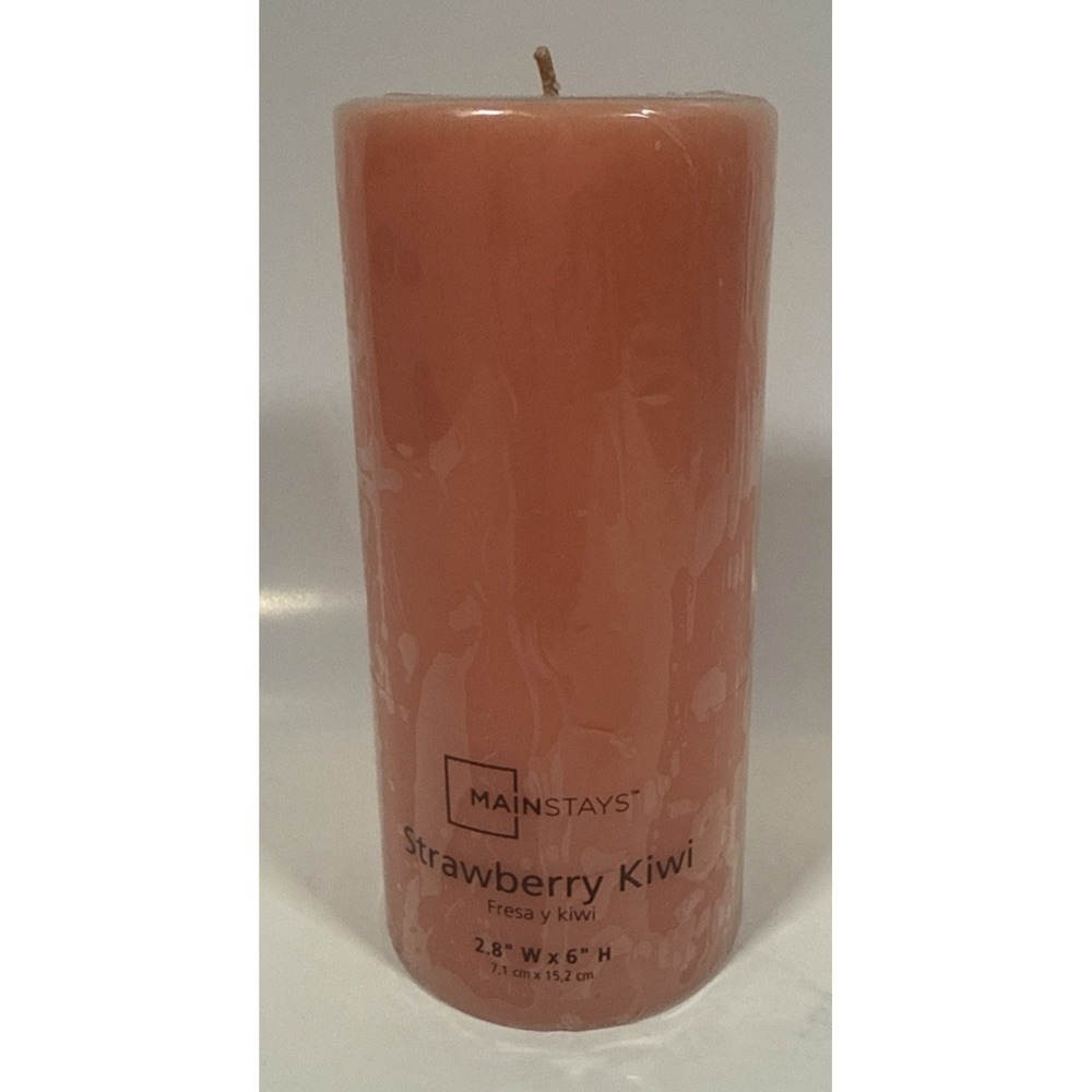 Mainstays Pillar Candle Unisex 2.8x6 Coral Strawberry Kiwi Scented Home Decor
